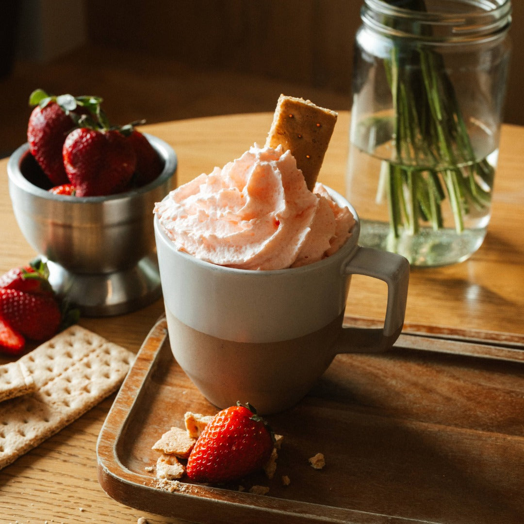 Strawberry Rhubarb Latte at Lavender Coffee Boutique in Denver Colorado
