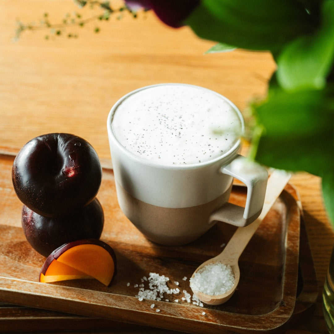 Salted Plum Latte at Lavender Coffee Boutique in Denver Colorado