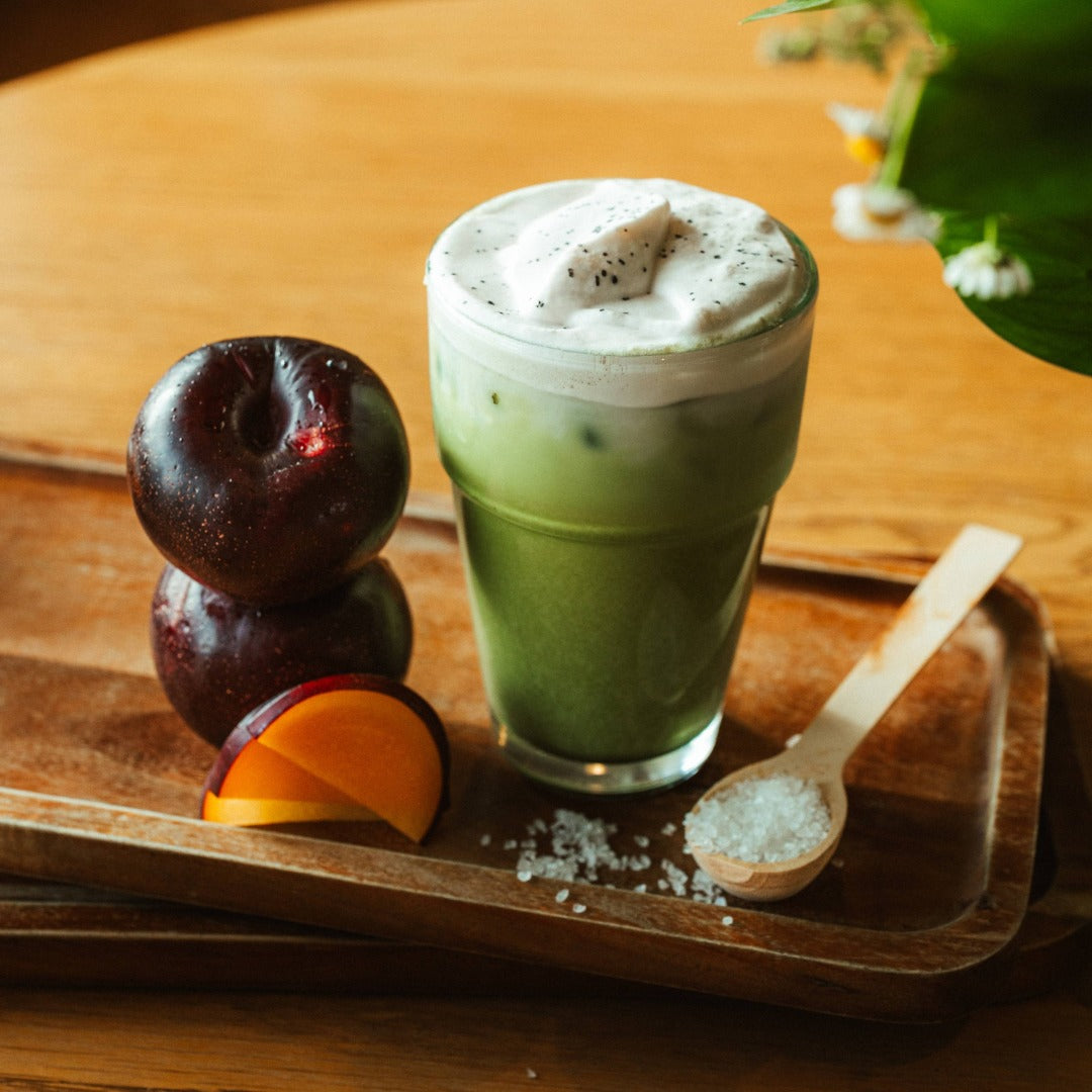 Salted Plum Matcha at Lavender Coffee Boutique in Denver Colorado