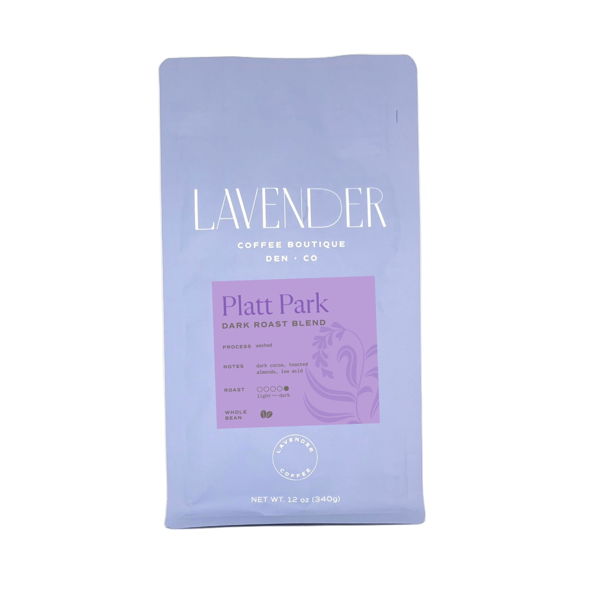 Dark roast small batch coffee from Lavender Coffee Boutique