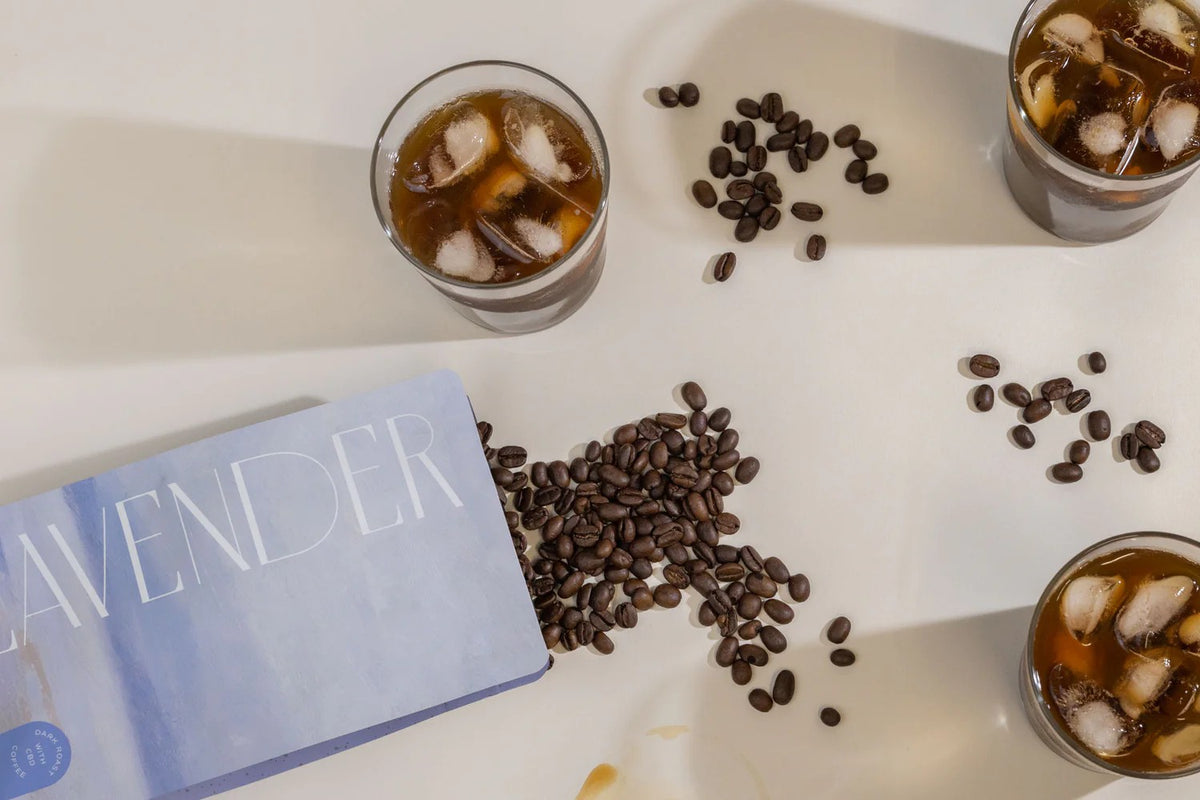 Lavender Coffee Boutique pour over with low acid, mold free, gut friendly coffee