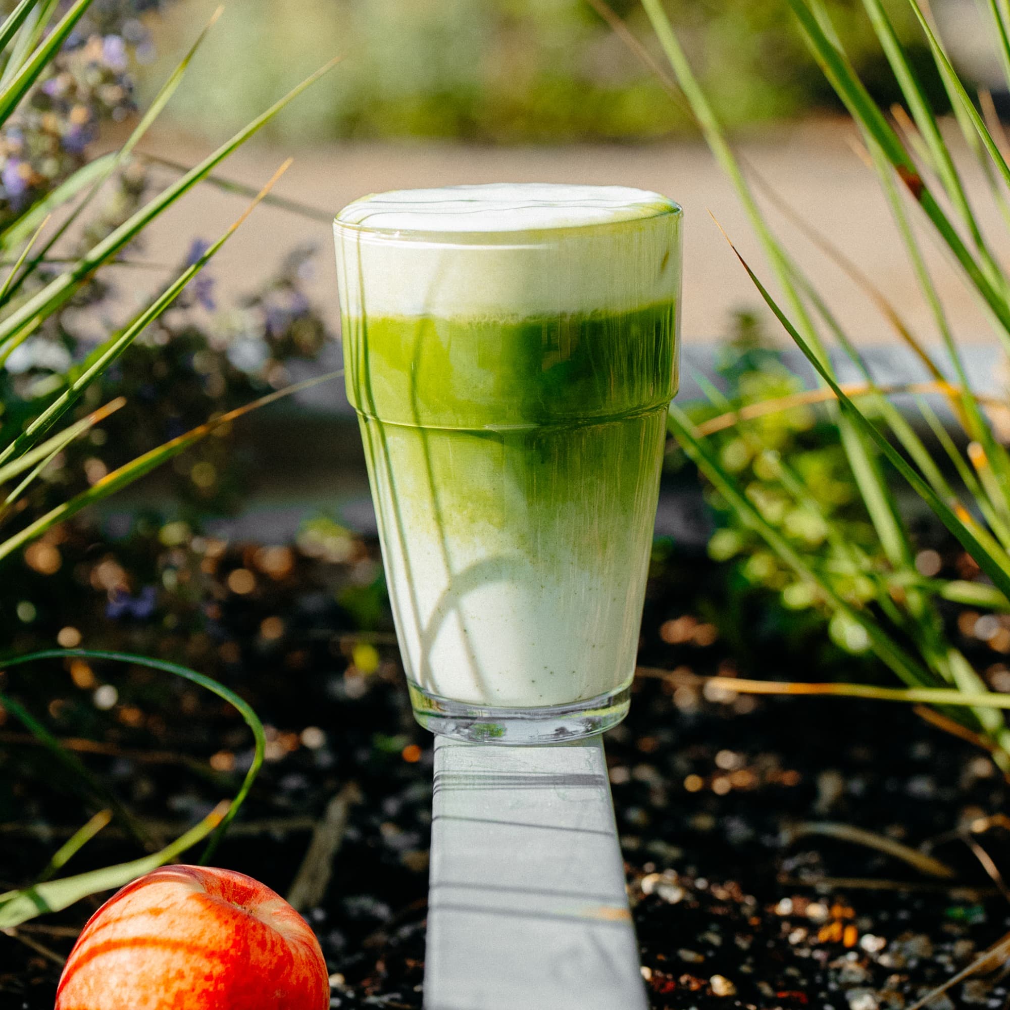 Peaches N Cream Matcha at Lavender Coffee